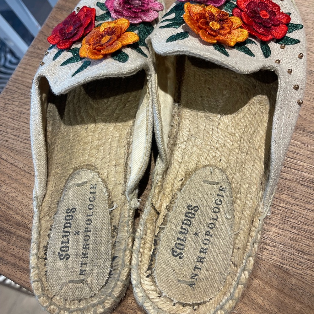 Soludos X Anthropologie Bahia Floral Slides